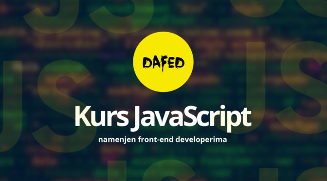 DaFED pokreće ONLINE kurs JavaScript namenjen front-end developerima