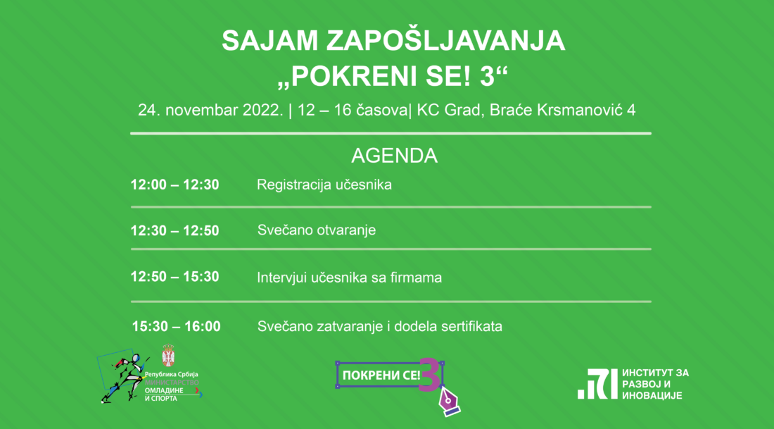 Sajam zapošljavanja “Pokreni se3!”