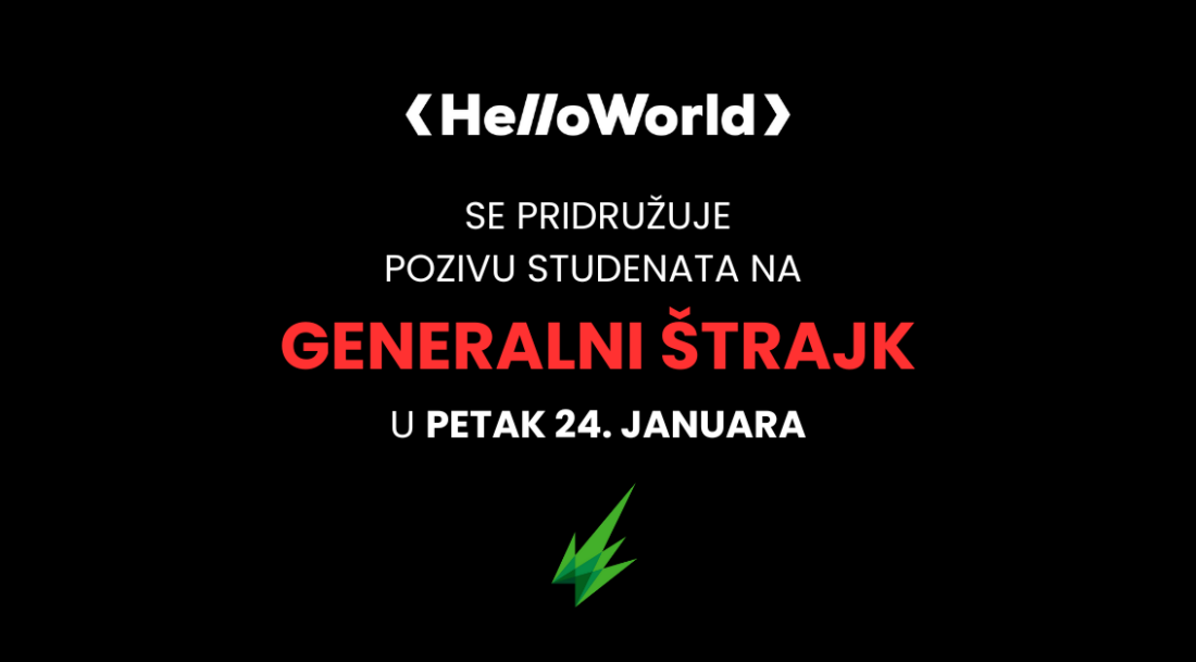 HelloWorld.rs se pridružuje pozivu studenata na generalni štrajk!