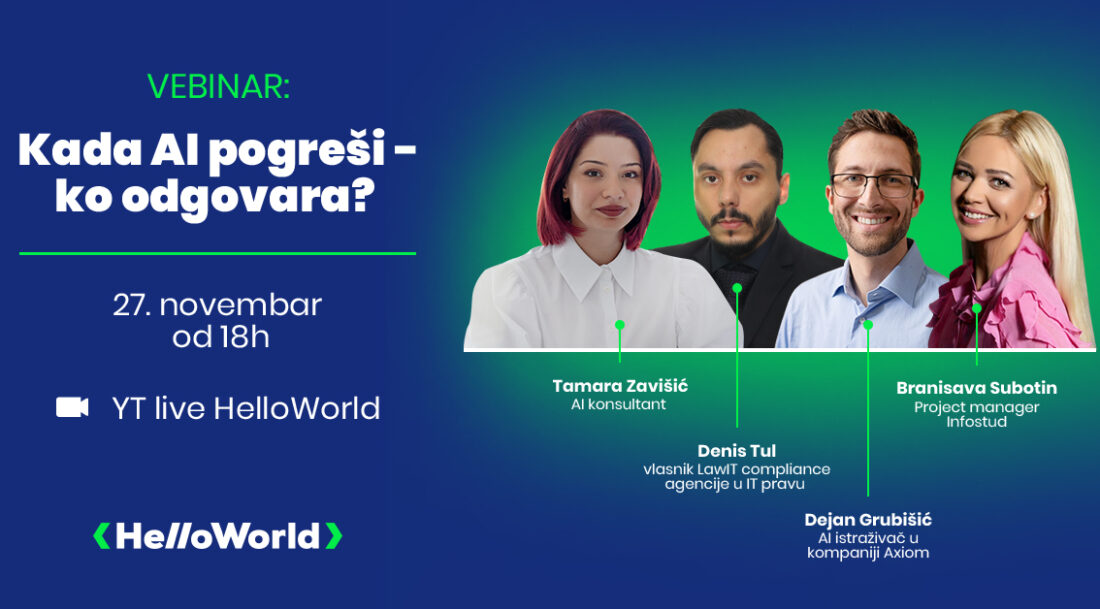 Vebinar: Kada AI pogreši, ko odgovara?