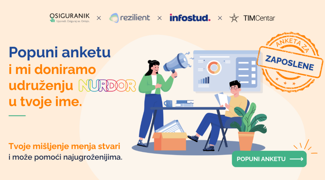 Šta to radi zaposlene? Popuni anketu a mi doniramo NURDOR-u